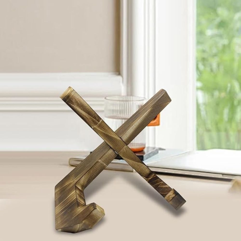 Elegant Pine Wood Book Holder with X-Frame Design