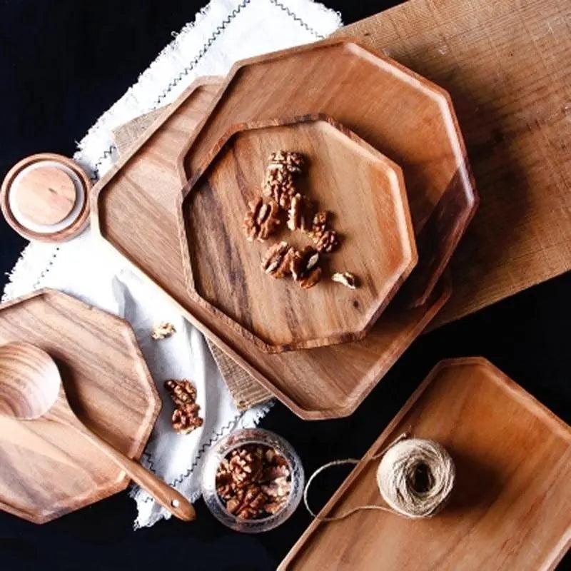 Versatile Square Wooden Serving Tray for Home & Garden