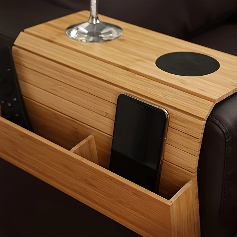 Versatile Sofa Armrest Table for Drinks and Essentials