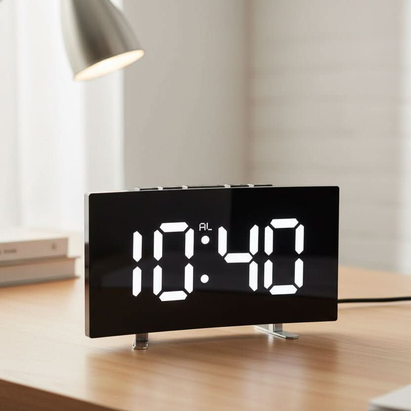 Sleek Alarm Clock with LED Display for Peaceful Mornings