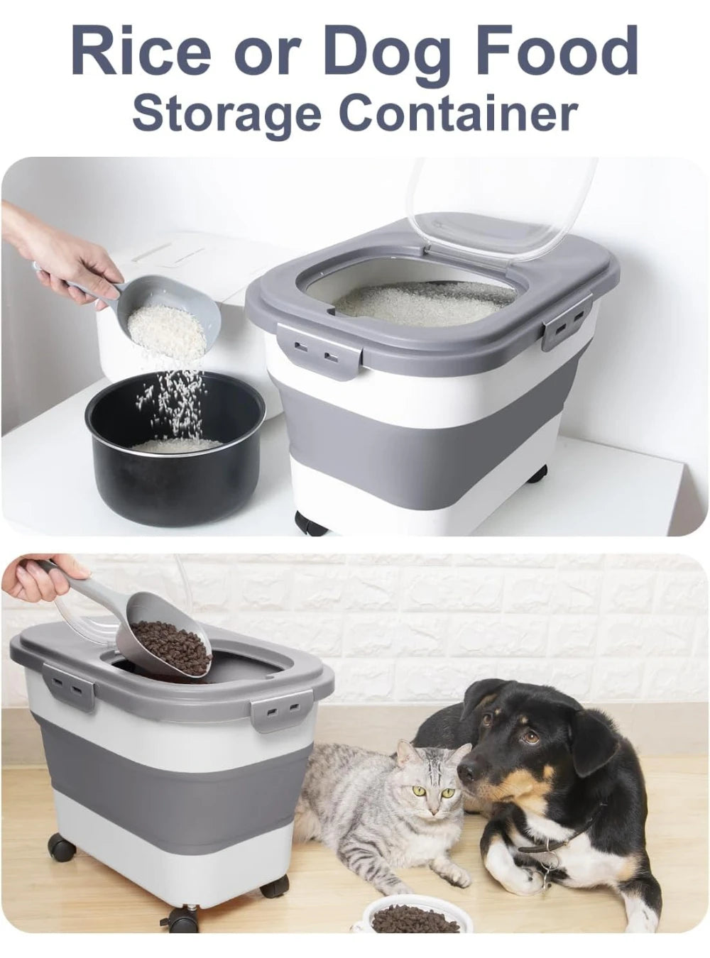 Versatile Collapsible Food Storage Solution with Wheels