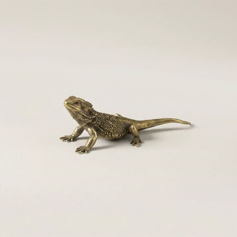 Stylish Brass Lizard Sculpture for Home and Office Decor