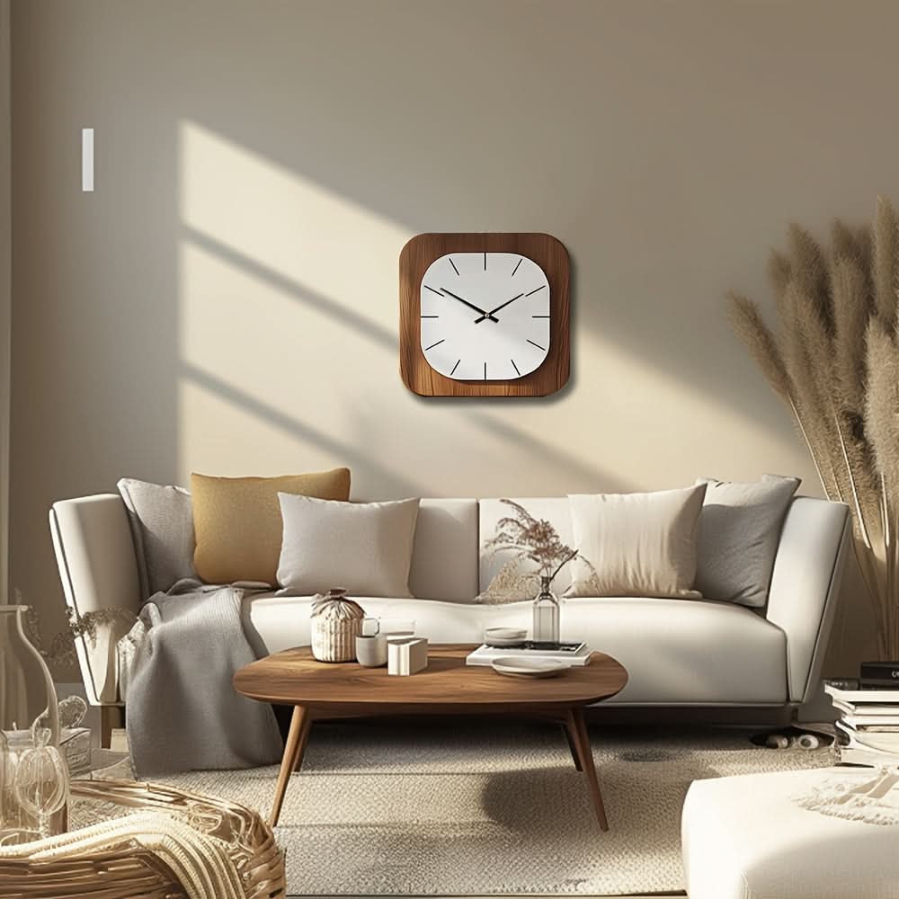 Rustic Square Wooden Wall Clock for Timeless Charm