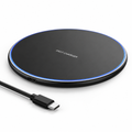 30W Fast-Charge Qi-Compatible Wireless Charging Pad (USB-C Cable Included)