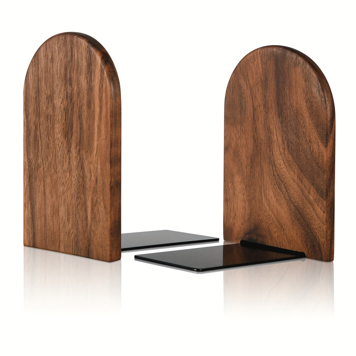 Elegant Walnut Wood Bookends – Sturdy, Non-Slip Holders for Any Space
