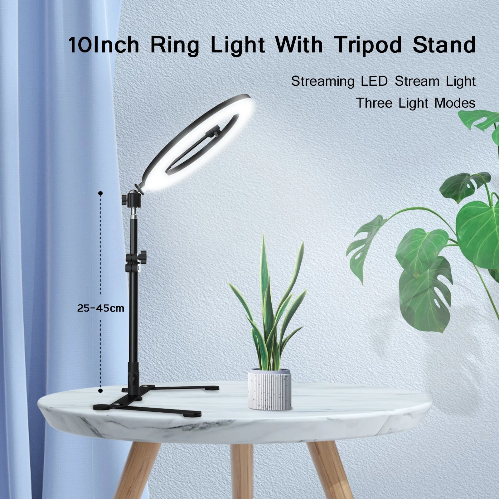 Adjustable Ring Light Stand with Universal Phone Holder