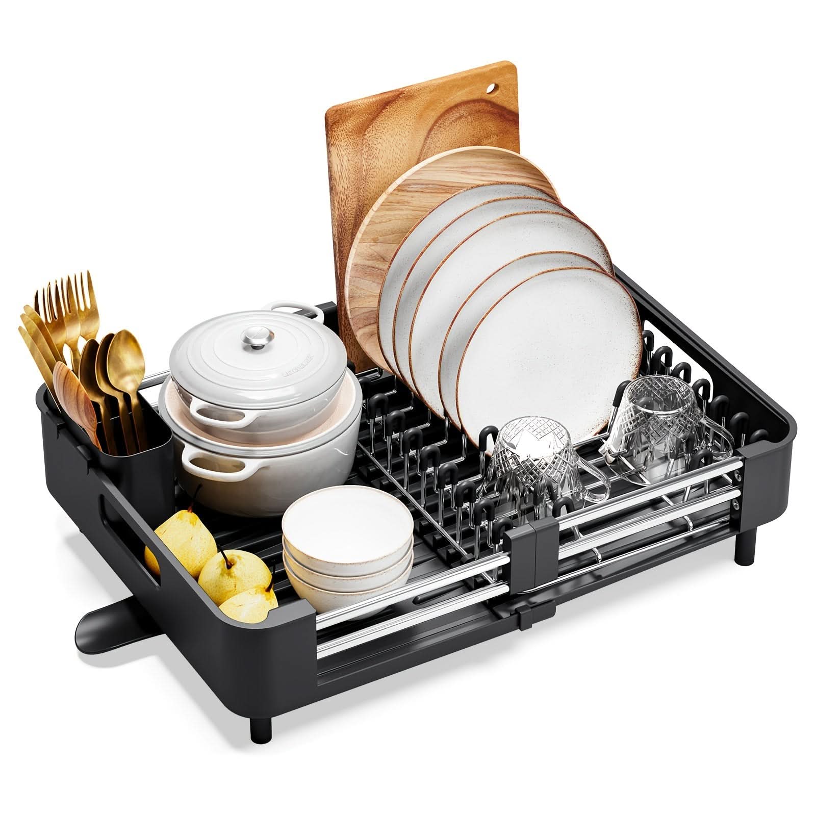 FlexiDry – Adjustable Dish Rack with Smart Drainage