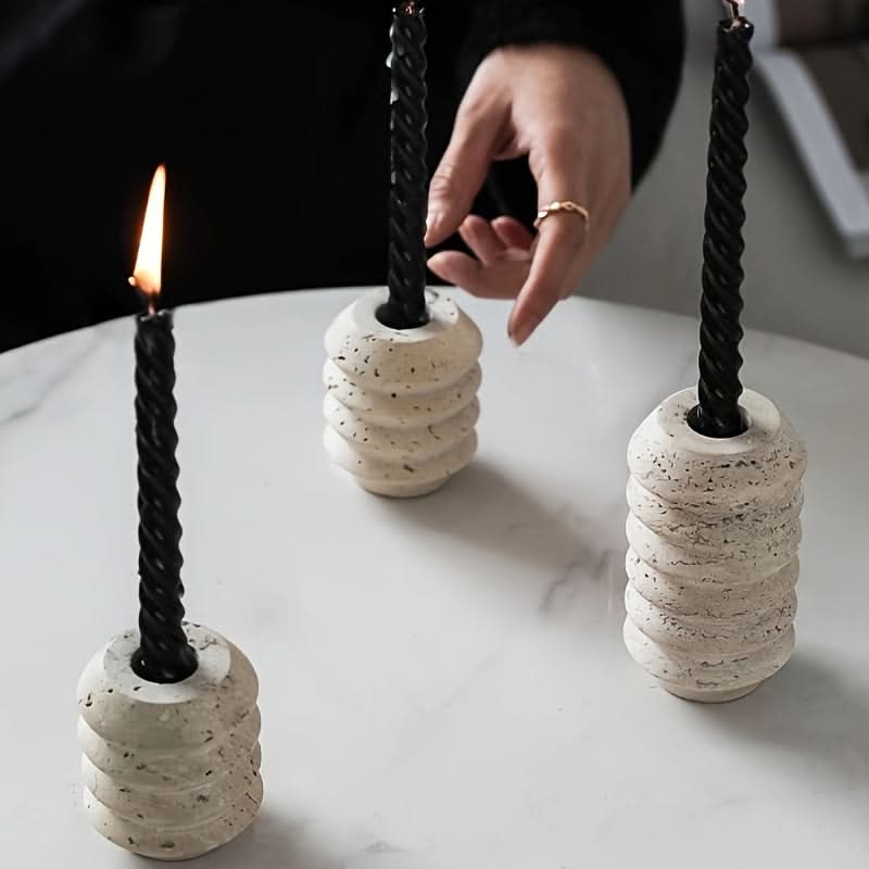 Sophisticated Stone Candle Holder for Timeless Elegance