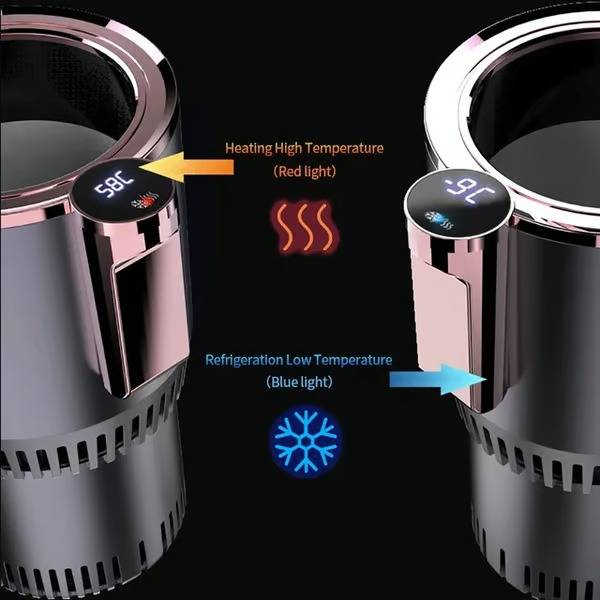 Dual-Temp Car Beverage Holder for Hot and Cold Drinks