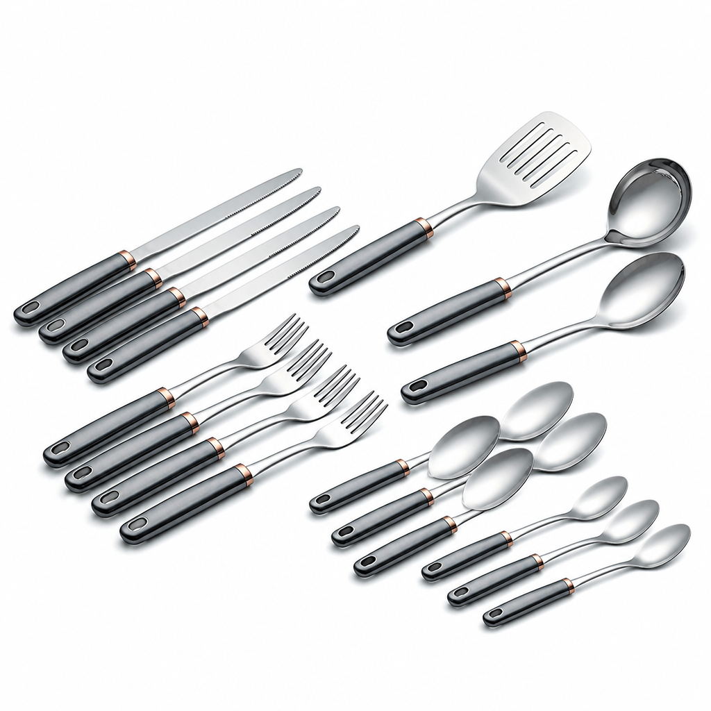 Polished Stainless Steel Cutlery & Tool Set (25/30-Piece)