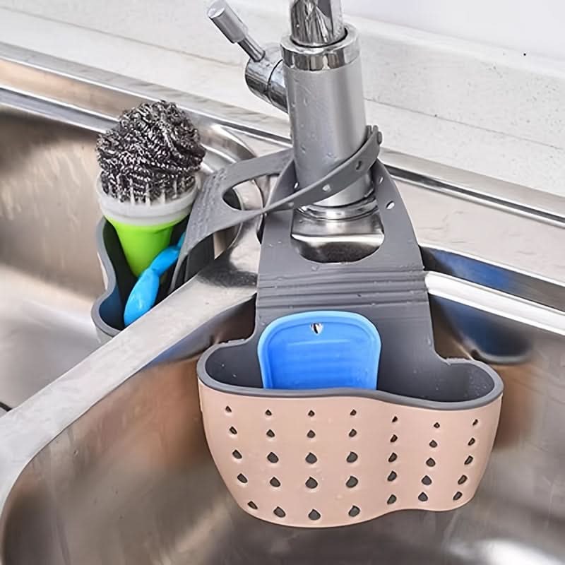 Versatile Sink Organizer Tray with Cleaning Sponge Set
