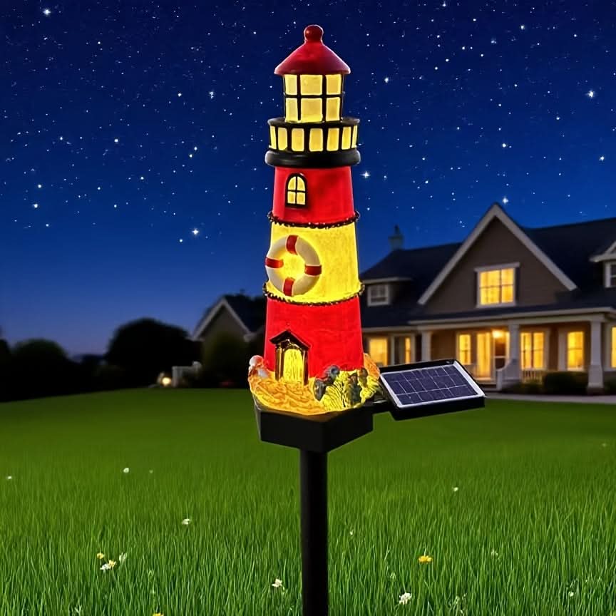 Coastal Charm – Solar Garden Lighthouse Lamp