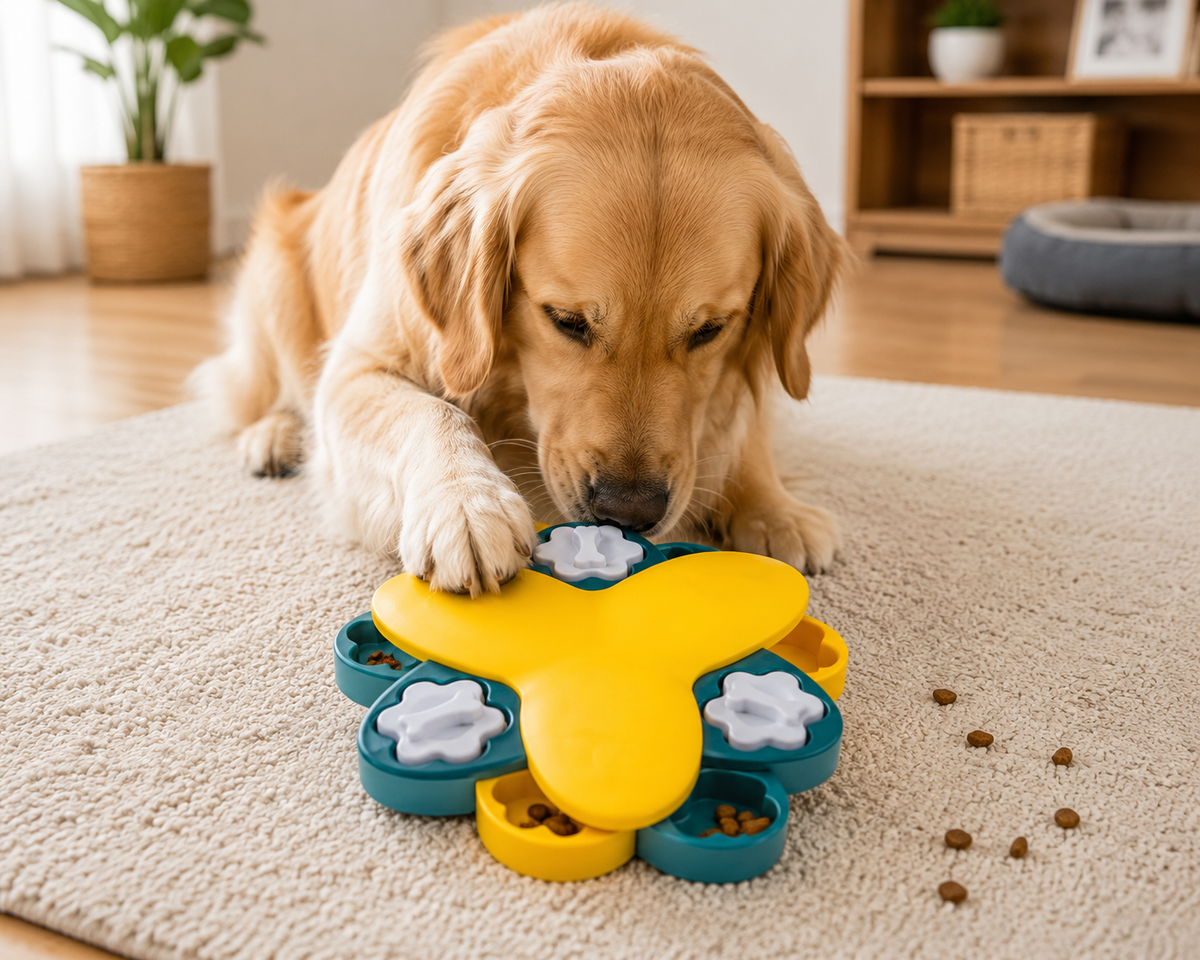 BrainyBites Interactive Puzzle Feeder for Dogs | Engaging Treat Dispensing Toy