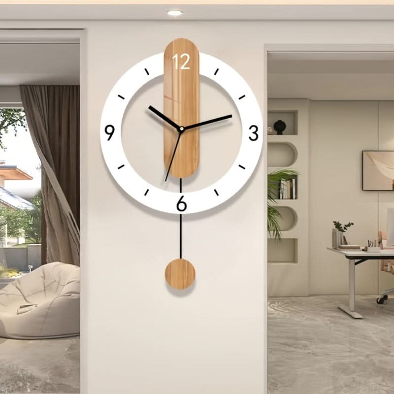 Elegant Pendulum Wall Clock with Wooden Finish