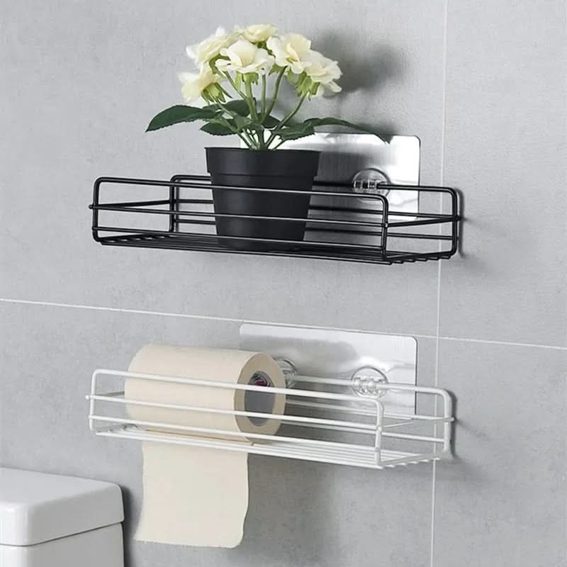 Sleek Metal Wall-Mounted Organizer for Bathroom & Kitchen