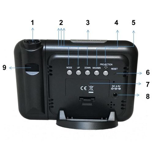 Multi-Function Projector Clock with Temperature Monitoring