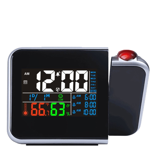 Multi-Function Projector Clock with Temperature Monitoring