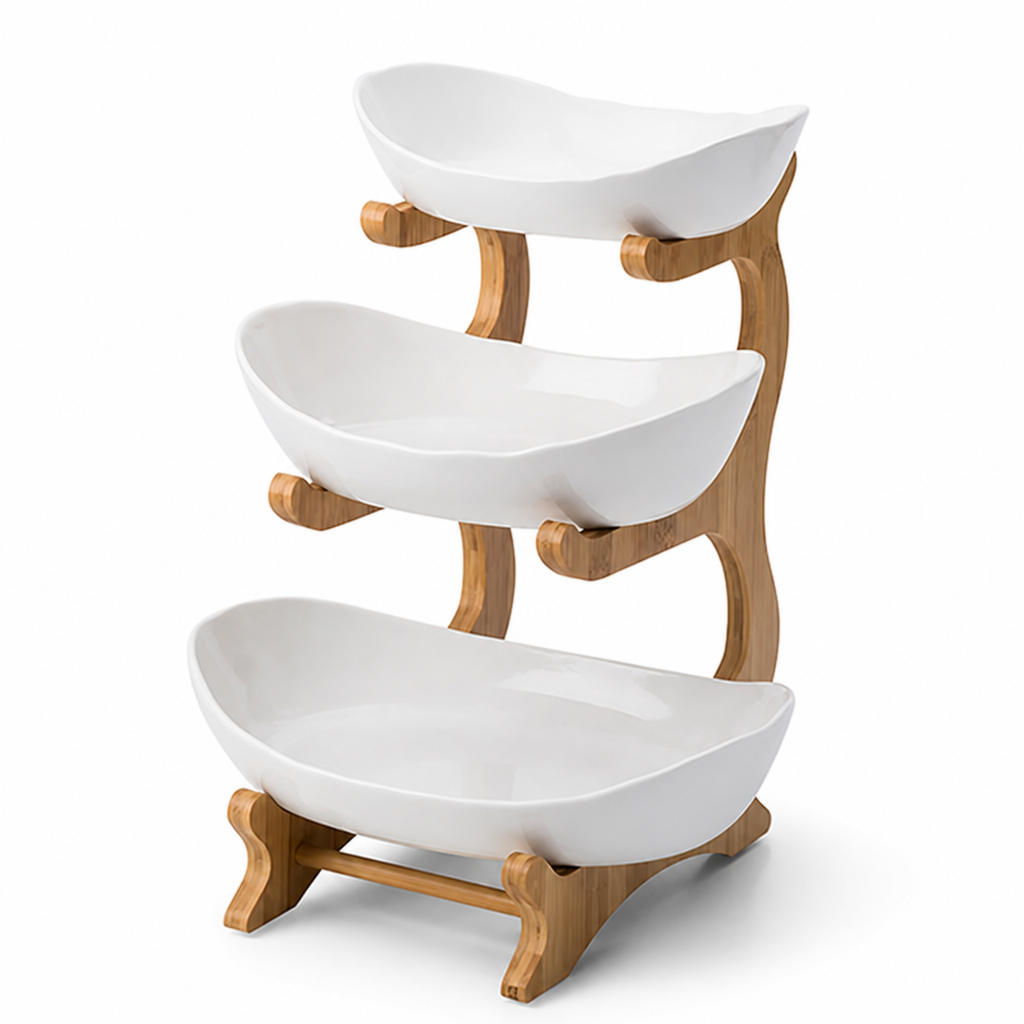 Space-Saving Tiered Plastic Fruit Bowl (2–3 Layers)