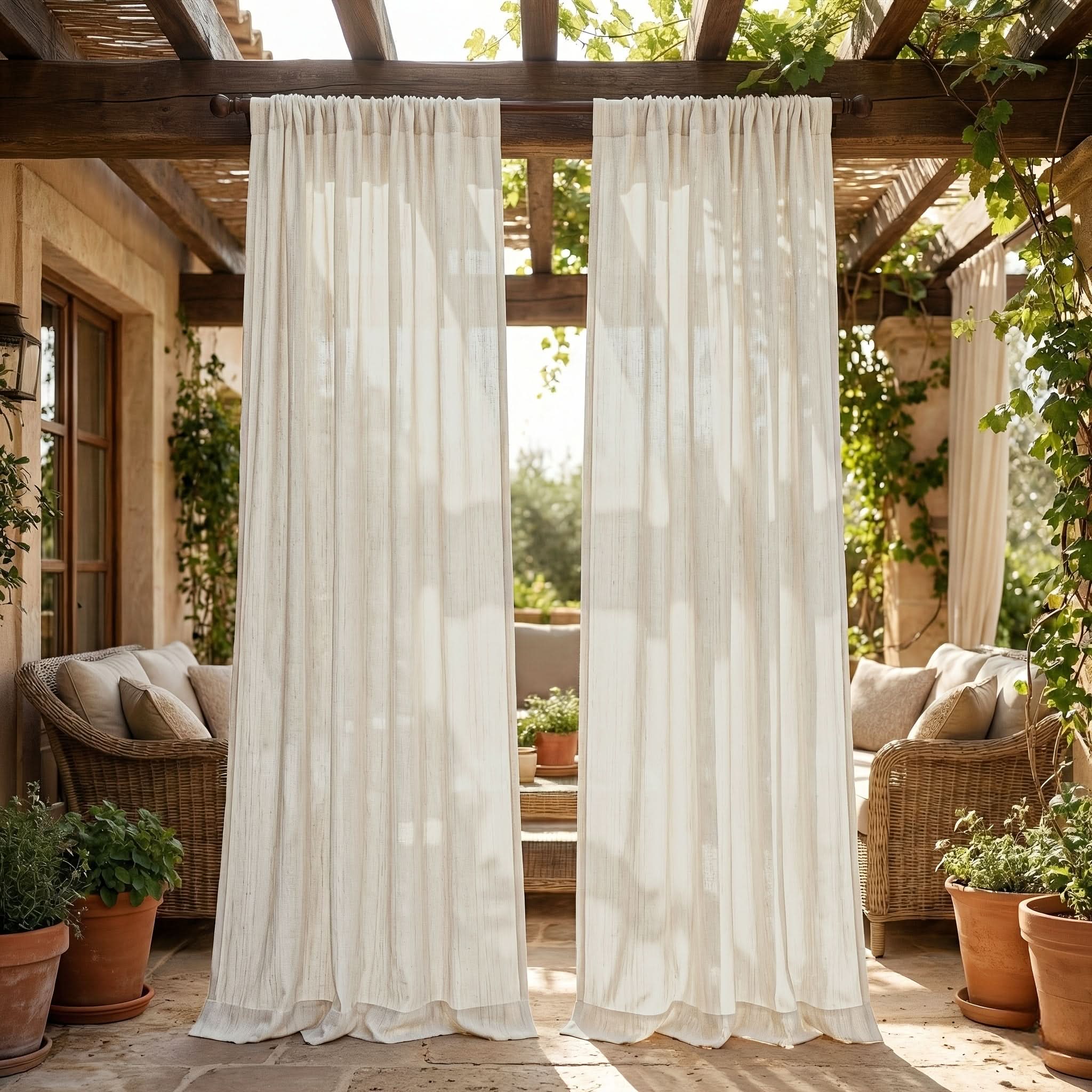 Breezy Elegance – Sheer Outdoor Curtains for a Cozy Retreat
