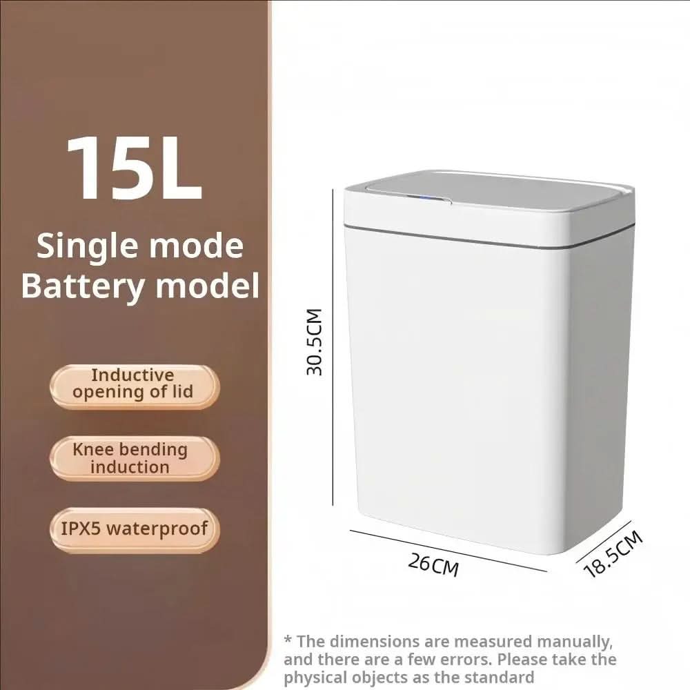 SmartSense – 15L Touch-Free Trash Can with Sensor Technology