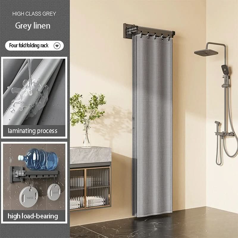 Versatile Foldable Shower Divider Rod Kit