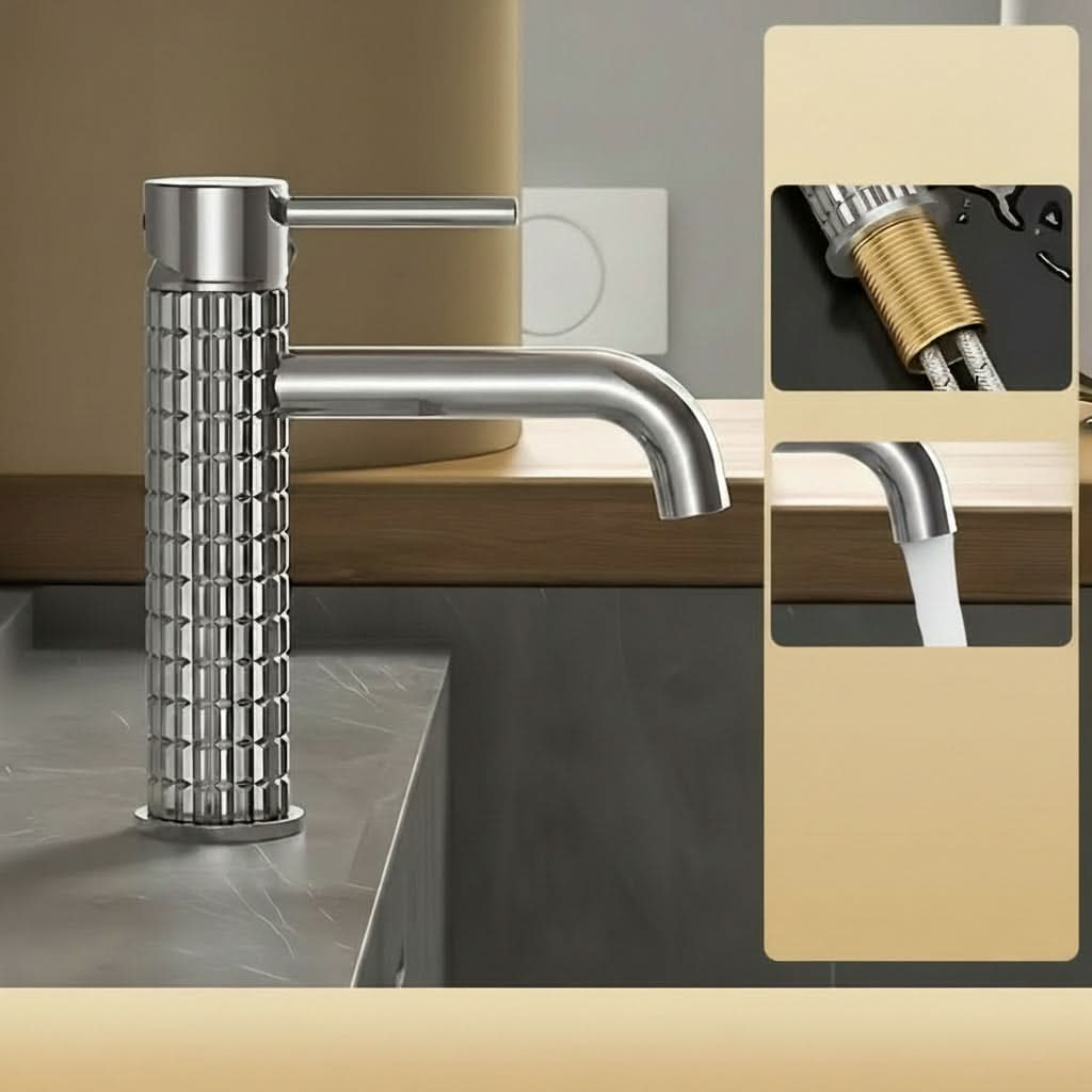 Sophisticated Brass Basin Faucet with Dual Temperature Control