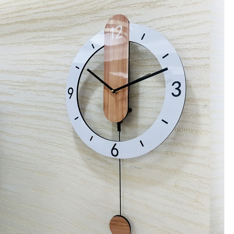 Elegant Pendulum Wall Clock with Wooden Finish