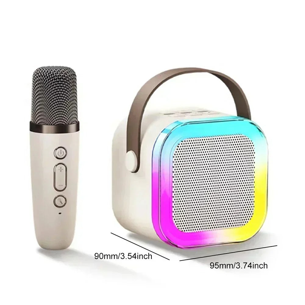 Compact Karaoke System with Dual Wireless Microphones