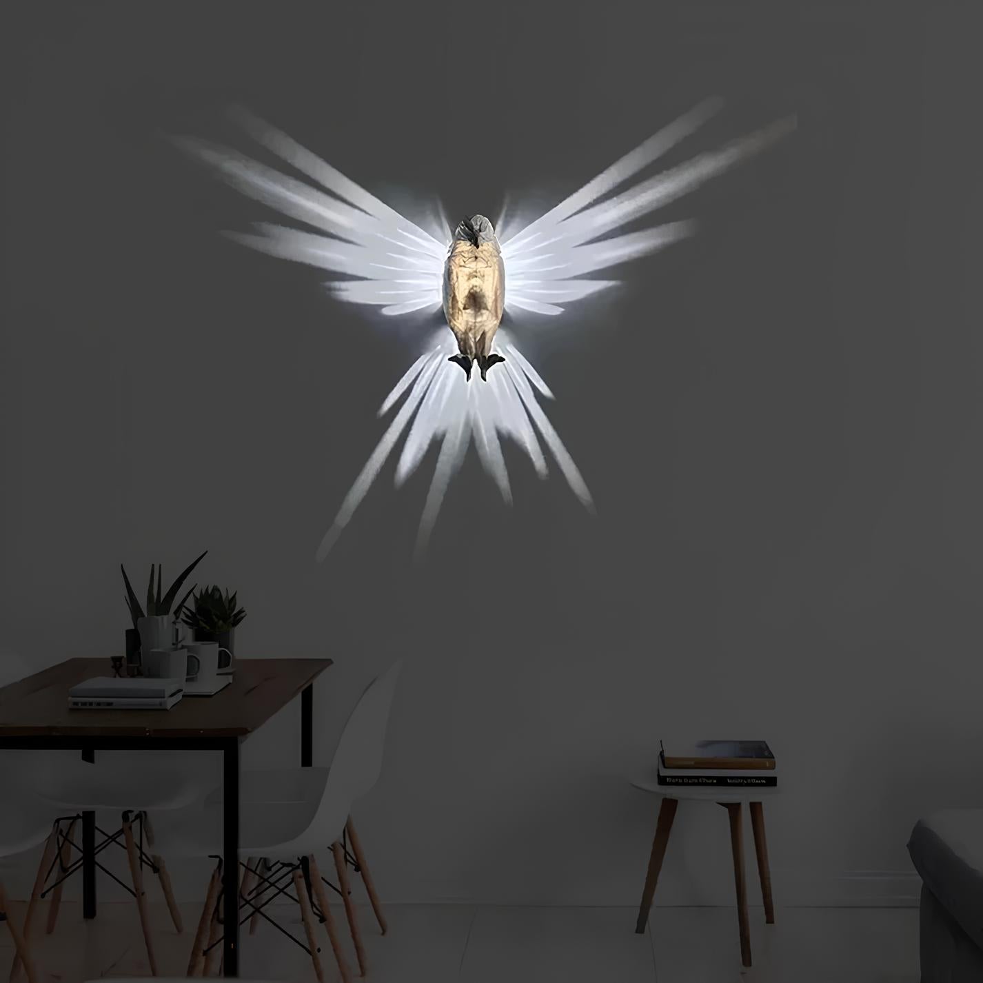 Wall Lamp with Luminous Wings Design