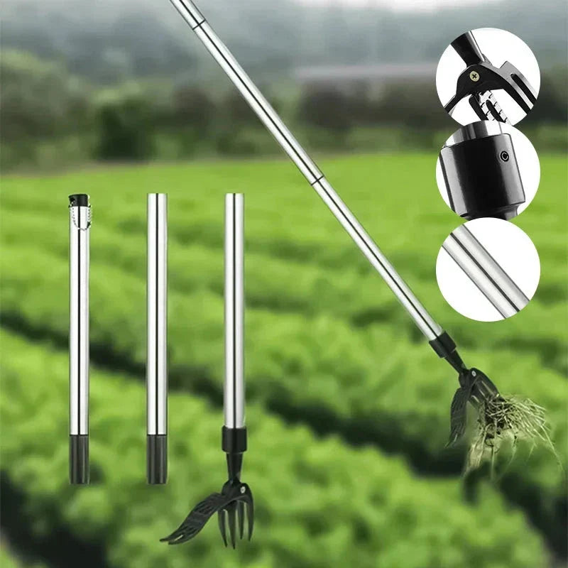 Ergonomic Stainless Steel Weed Remover with Extendable Handle