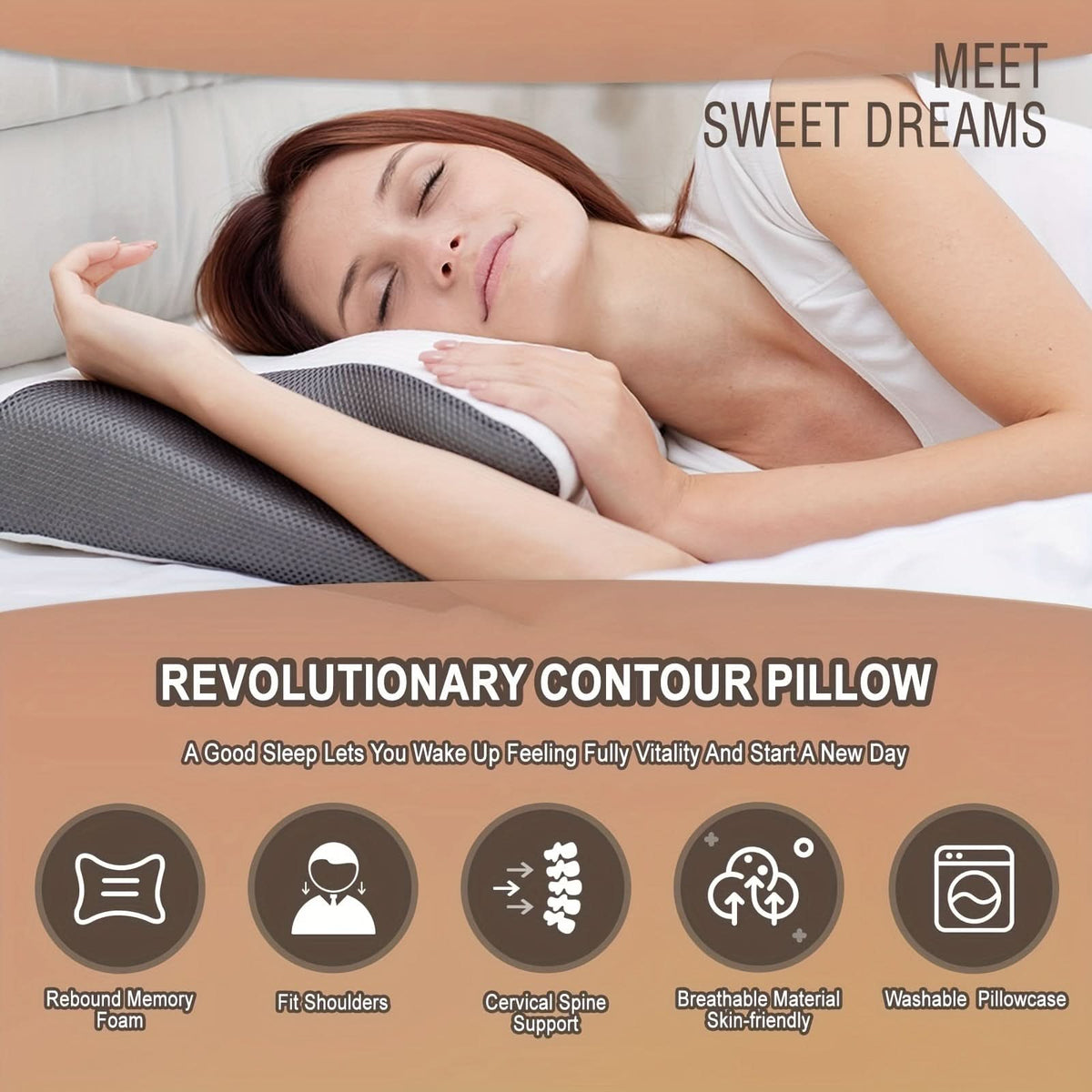 DreamEase – Supportive Memory Foam Neck Pillow