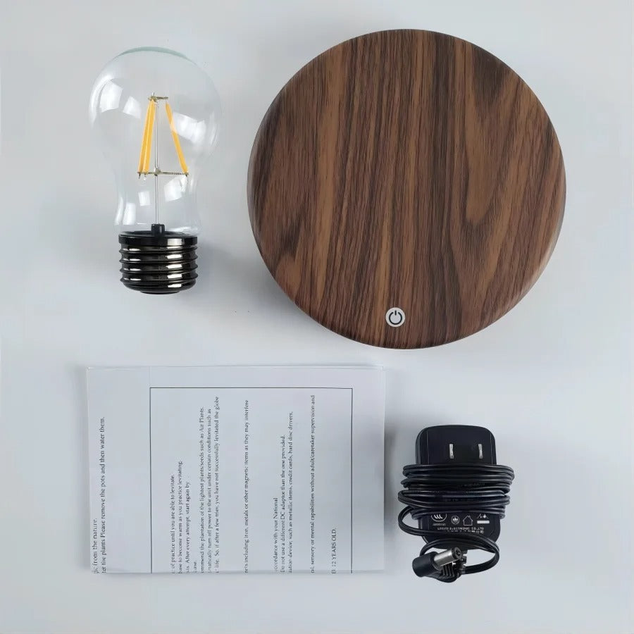 Floating LED Light Bulb with Magnetic Levitation