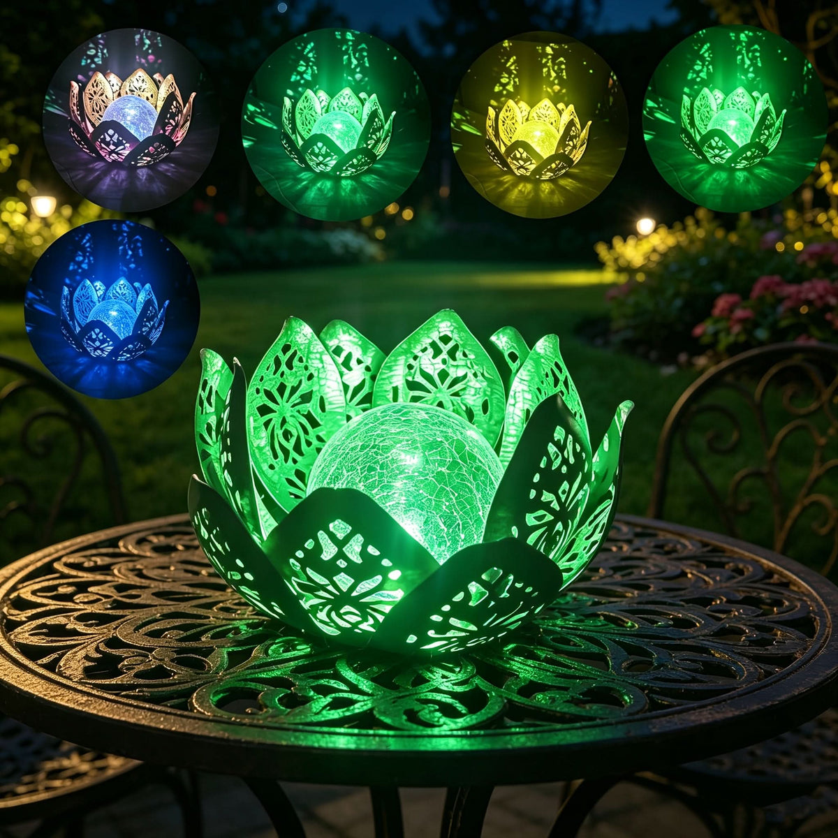 Luminara Bloom – Elegant Solar-Powered Table Lamp