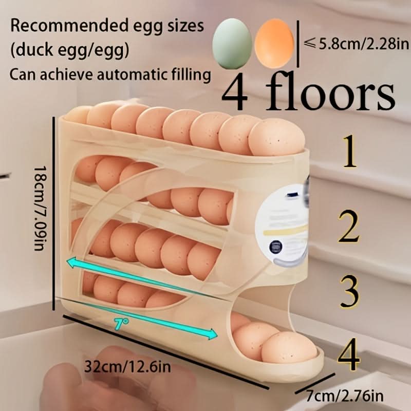 EggMaster Pro – 4-Tier Rolling Egg Storage Solution