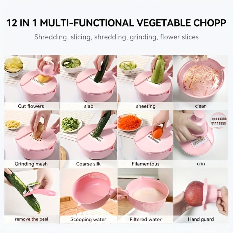 VeggieMaster Pro – 12-in-1 Kitchen Chopper & Slicer