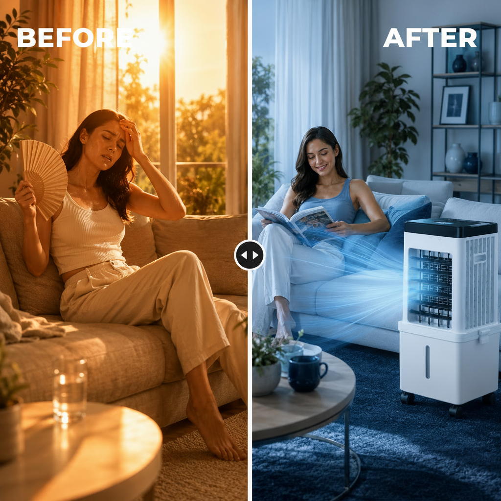 BreezyNest – 3-in-1 Air Comfort Device for Stylish Homes