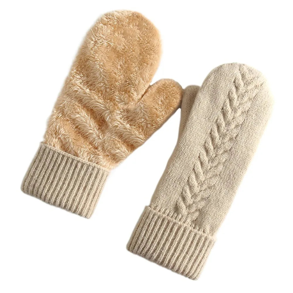 Cozy Double-Layered Fleece Winter Mittens for Ultimate Warmth