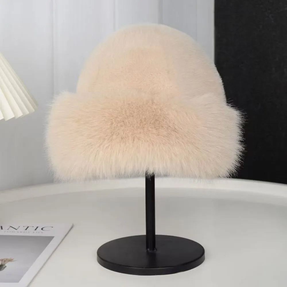 Chic Faux Fur Winter Bucket Hat for Women