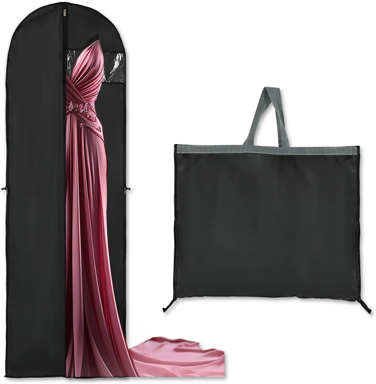 180 cm Garment Bag with Zip and Viewing Window – Long Storage Cover for Fall (Buy 1, Get 1 FREE)