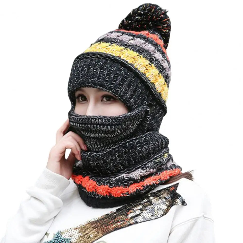 Warm & Stylish Knitted Winter Hat and Scarf Duo with Velvet Lining
