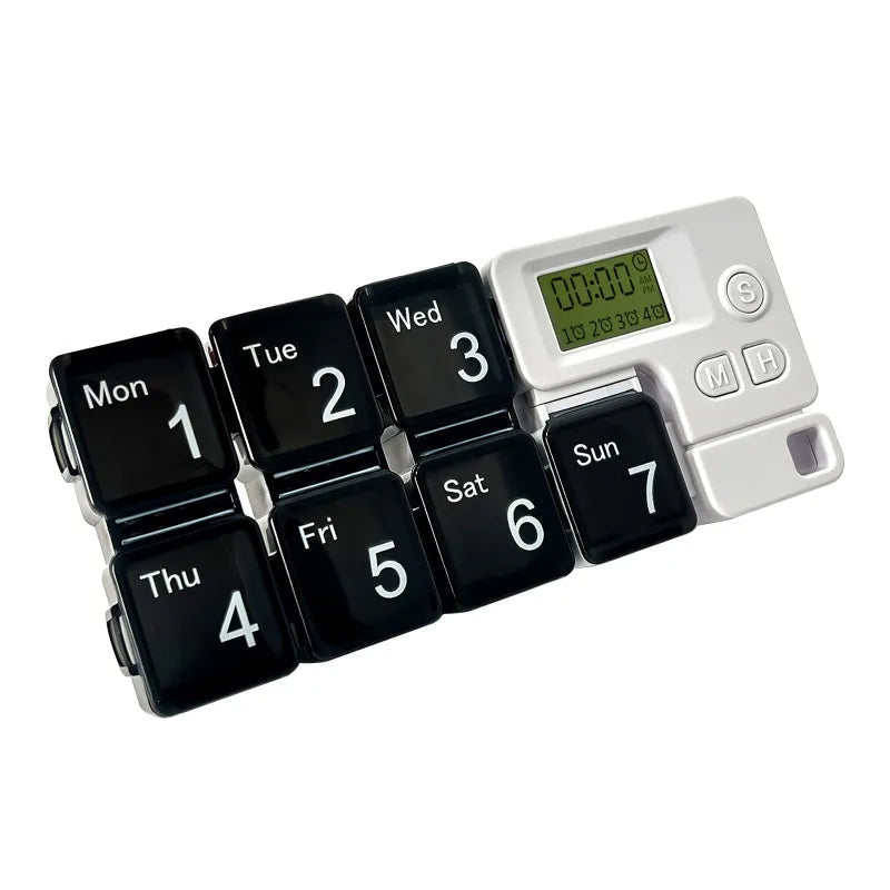 MedAlert Organizer Pro – 7-Day Pill Reminder & Storage System