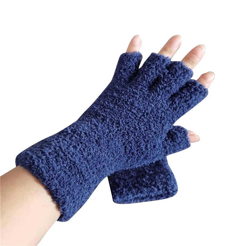 Cozy Knit Half Finger Warmers for Winter Comfort