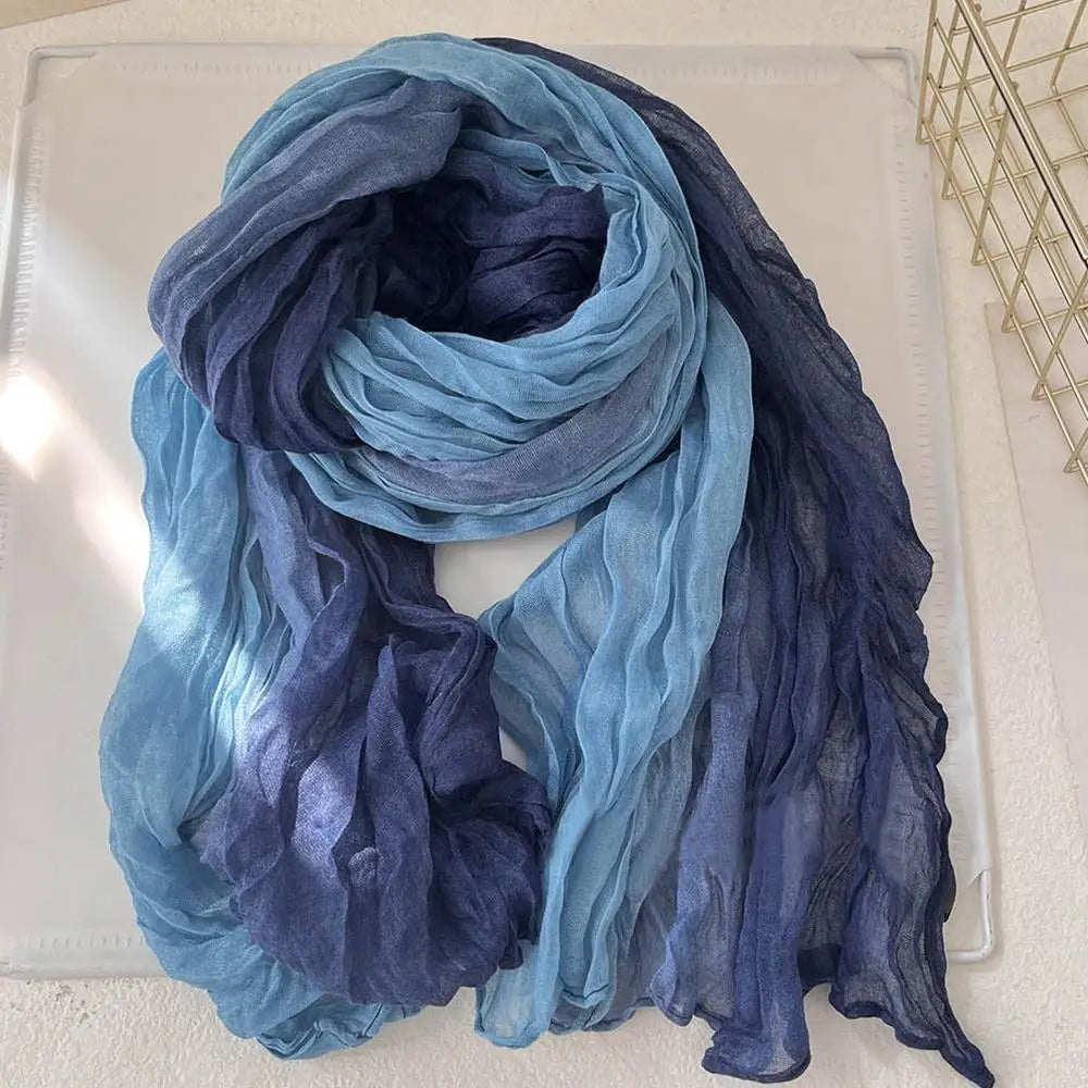 Chic Gradient Cotton Wrap for Winter Elegance