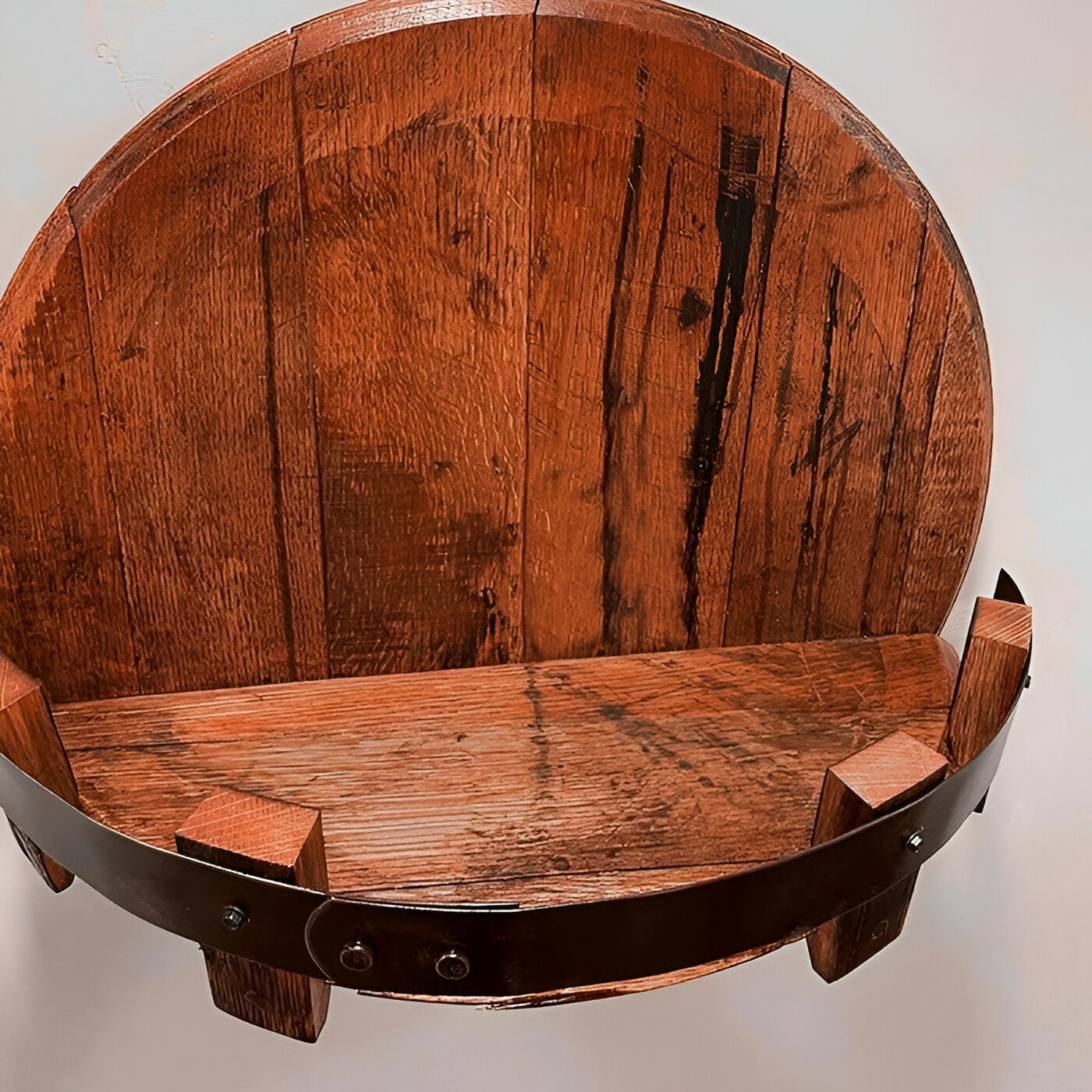 Rustic Barrel Display Shelf - Perfect for Spirits Collection