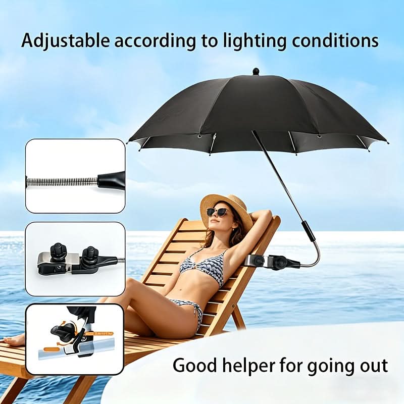 SunGuard Pro – Versatile Beach Chair Umbrella with 360° Flexibility