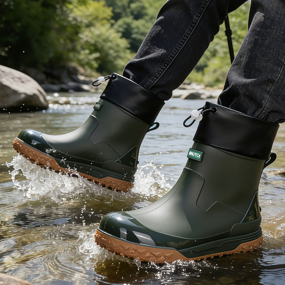 AquaStride - Sleek Waterproof Ankle Rain Boots