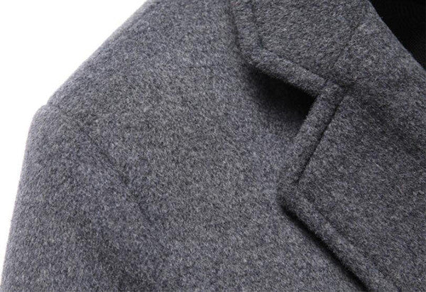 Stylish Wool Trench Coat with Detachable Hood