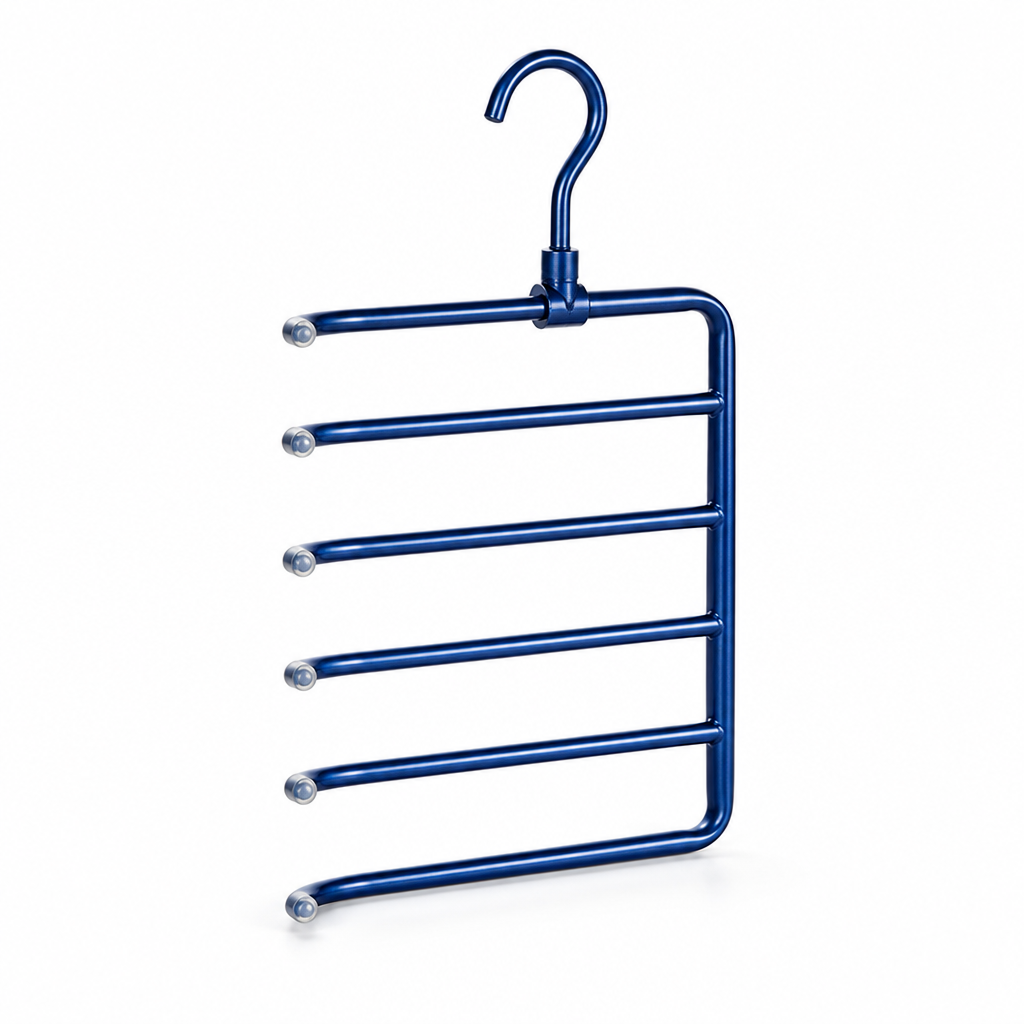 Space-Saving 6-Tier Aluminum Pants Organizer (360° Rotating Hook)