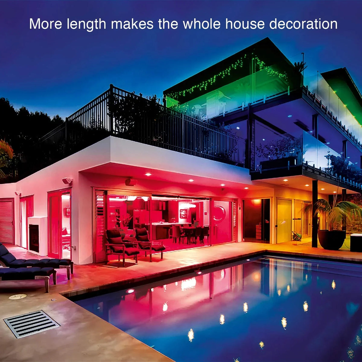 Vibrant 32ft LED Color Changing Strip Lights