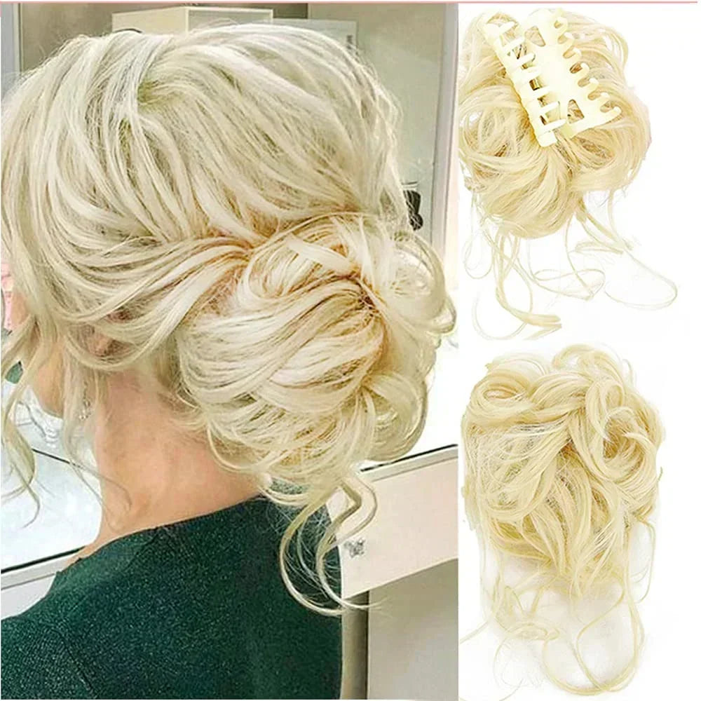 Effortless Volume Curly Bun Accessory – Clip-In Hairpiece for Instant Style